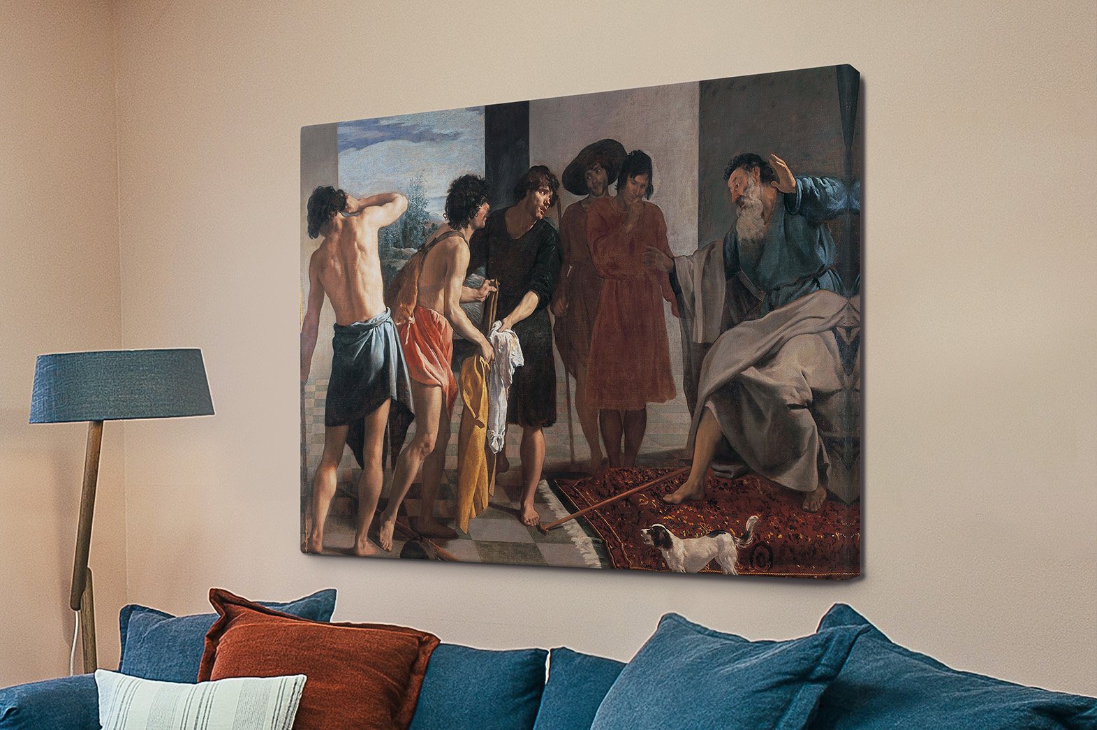 Velazquez's telling of Joseph's tunic, a dramatic biblical scene as printed wall art