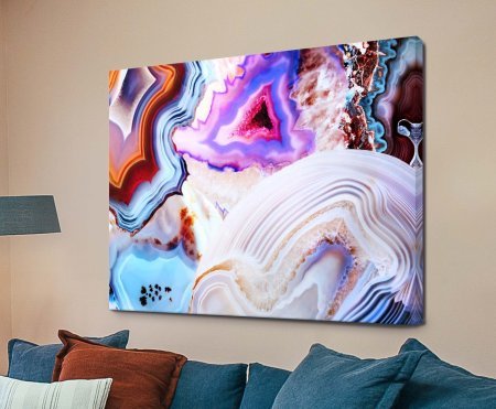 Vivid celestial abstract, Earths Fantasy by Elena Kulikova on gallery-wrap canvas, immersive for a WA lounge.