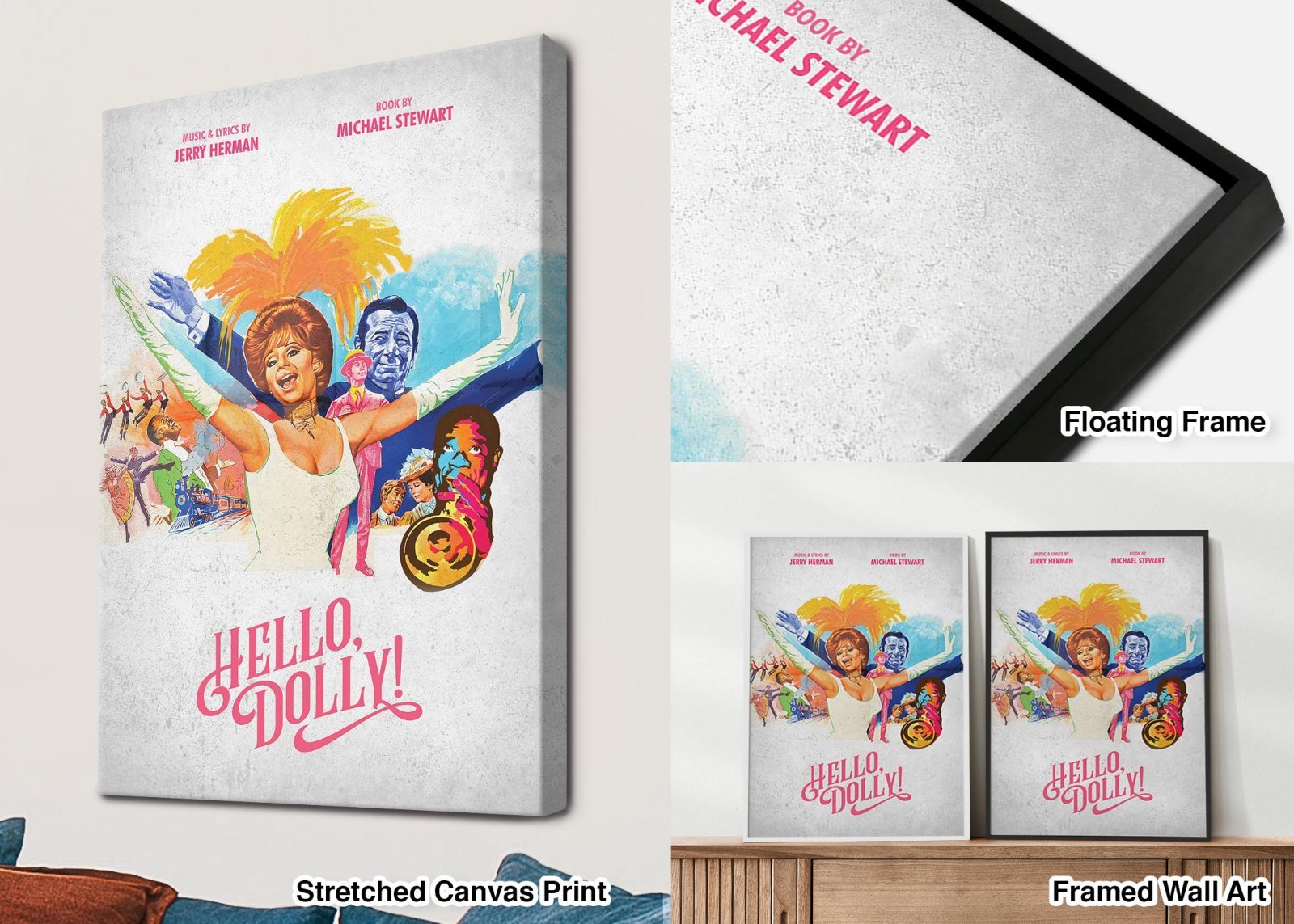 close-up detail print-quality view of the Hello, Dolly Musical Poster