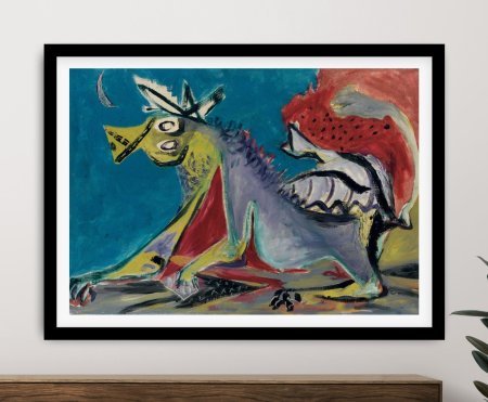 Pollock horse study printed as expressive, gestural home wall decor