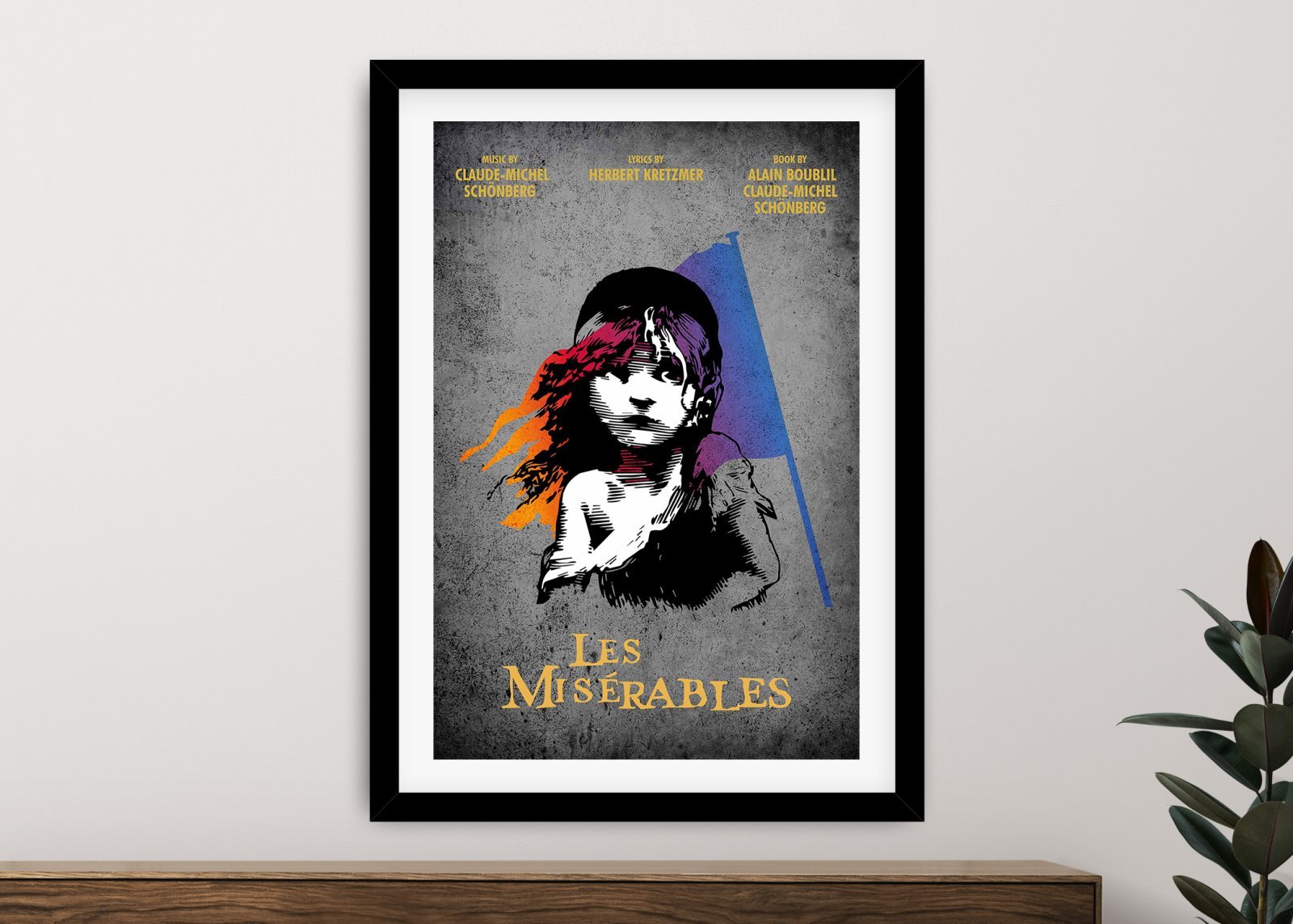 framed print of the Les Misérables Musical Poster