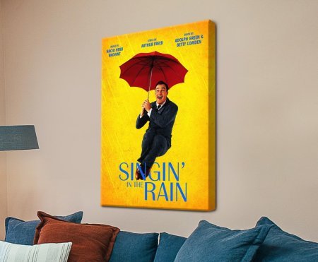 stretched canvas print of the Singin' in the Rain Musical Poster