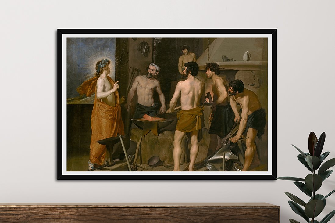 framed print of The Forge of Vulcan by Velázquez