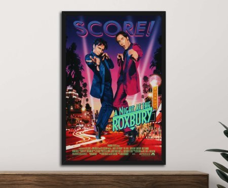Framed print of A Night at the Roxbury, kitschy 90s comedy tones, suited to a WA man cave.
