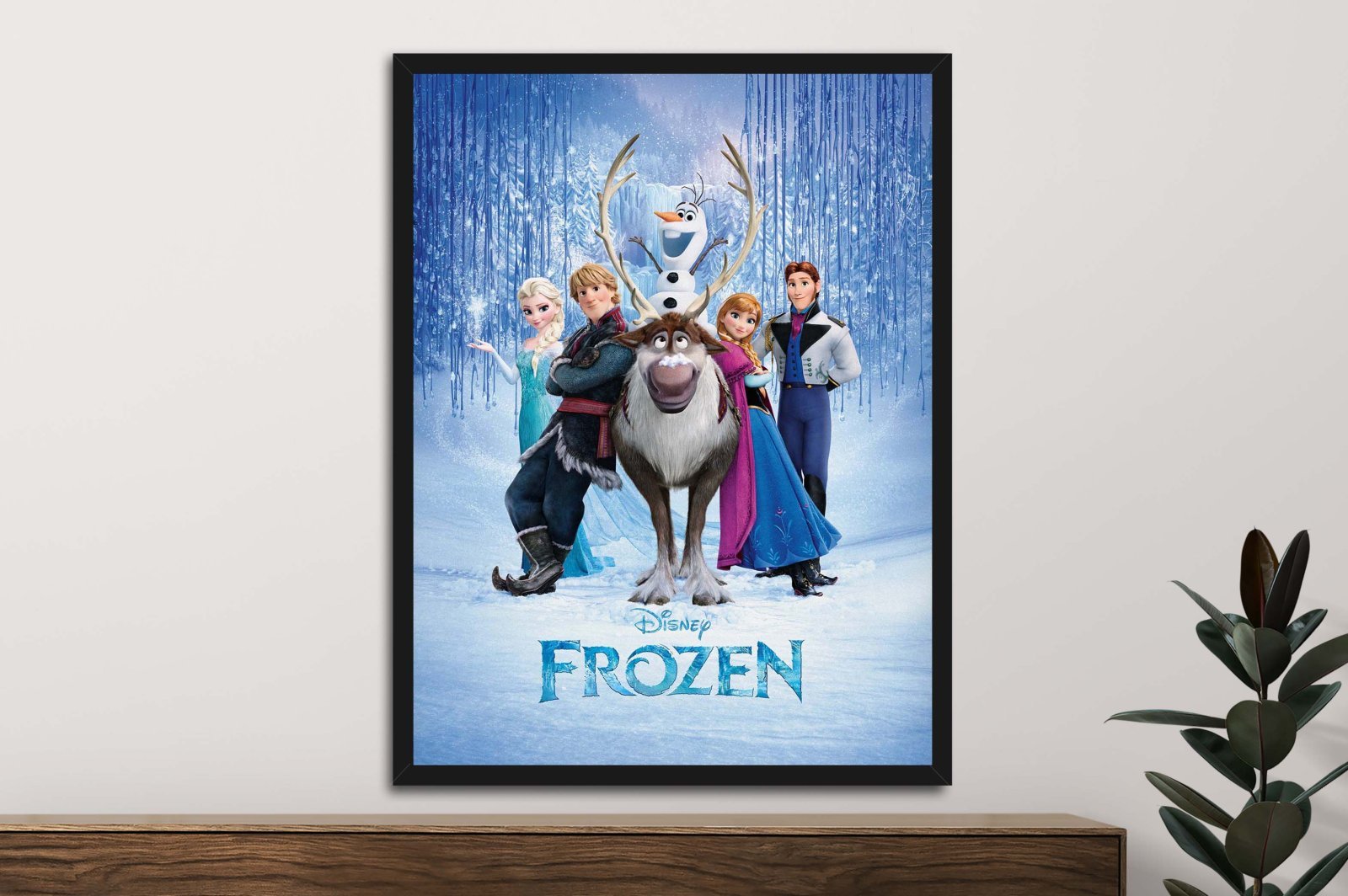Framed print of Frozen, enchanting icy blue-and-white winter tones, suited to a Perth nursery or bedroom.