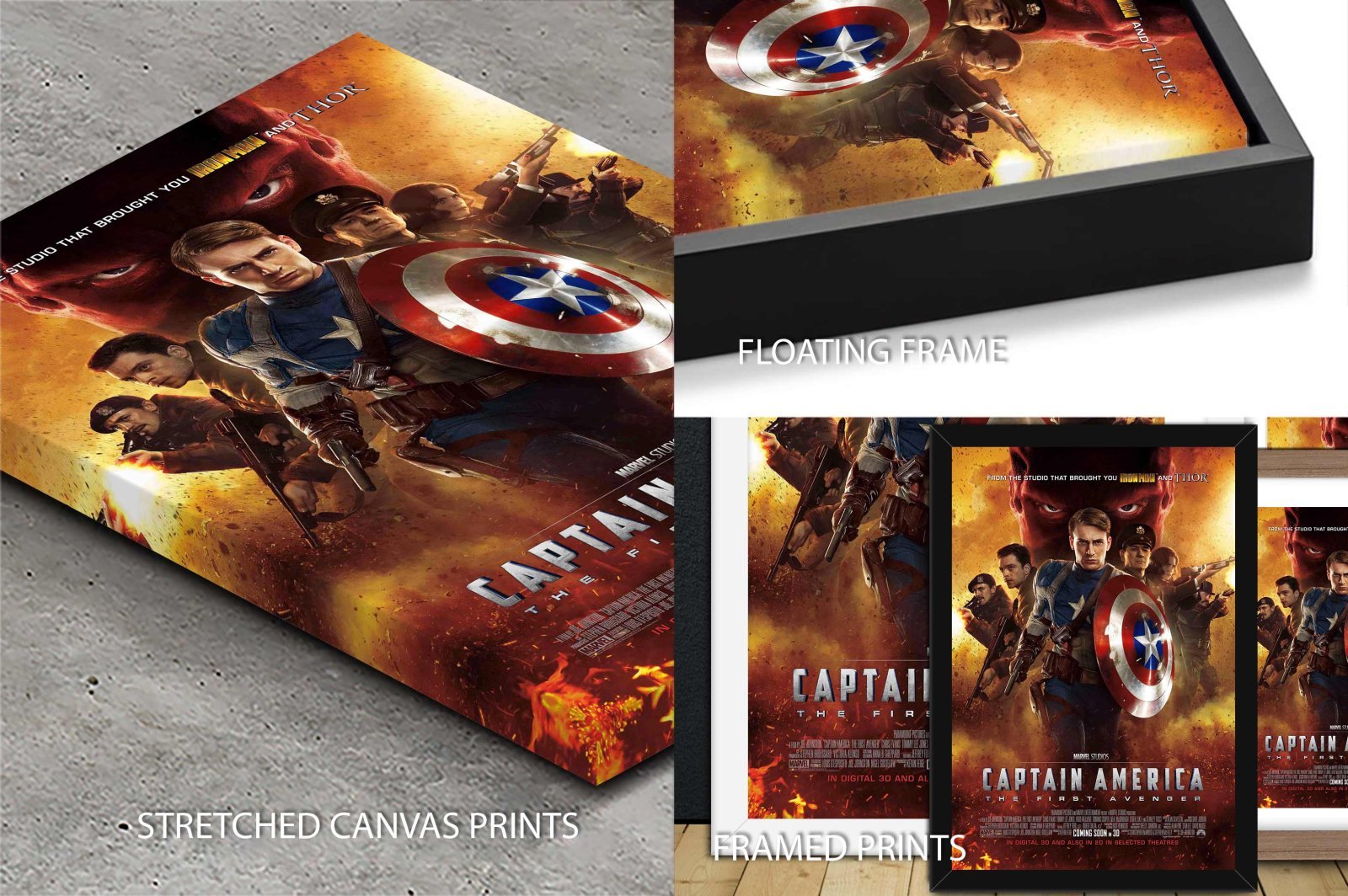 Close detail of the Captain America: The First Avenger canvas
