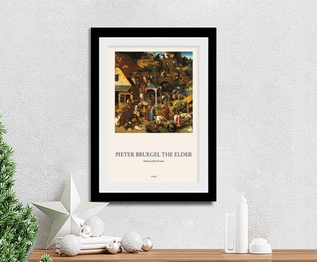 Ready-to-hang canvas showing Netherlandish Proverbs Composition